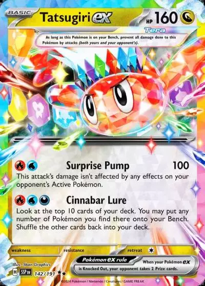 Tatsugiri ex 142/191 Surging Sparks Pokemon card