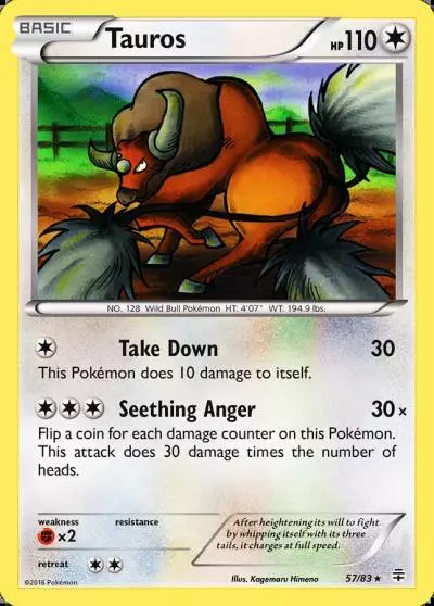 Tauros 57/83 Generations Pokemon card