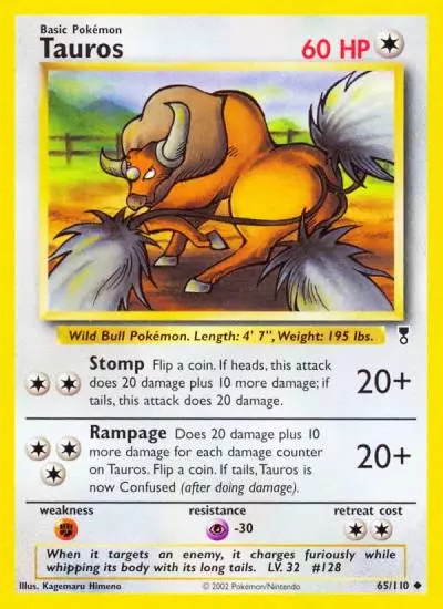 Tauros 65/110 Legendary Collection Pokemon card
