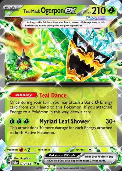 Teal Mask Ogerpon ex 12/131 Prismatic Evolutions Pokemon card