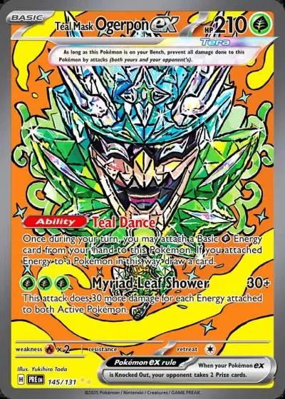 Teal Mask Ogerpon ex 145/131 Prismatic Evolutions Pokemon card