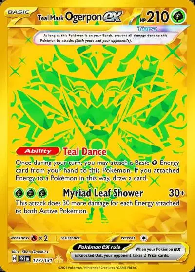 Teal Mask Ogerpon ex 177/131 Prismatic Evolutions Pokemon card