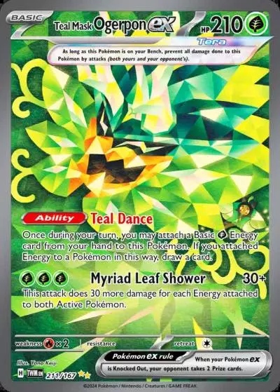 Teal Mask Ogerpon ex 211/167 Twilight Masquerade Pokemon card