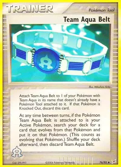 Team Aqua Belt 76/95 Team Magma vs Team Aqua Pokemon card