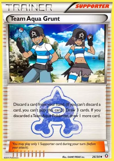 Team Aqua Grunt 26/34 Double Crisis Pokemon card