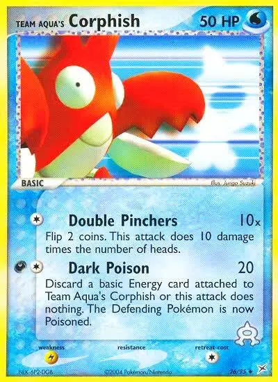 Team Aqua's Corphish 26/95 Team Magma vs Team Aqua Pokemon card