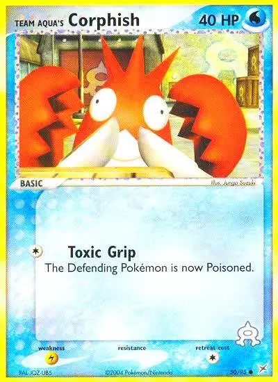 Team Aqua's Corphish 50/95 Team Magma vs Team Aqua Pokemon card