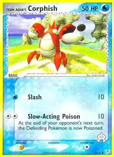 Team Aqua's Corphish 51/95 Team Magma vs Team Aqua Pokemon card