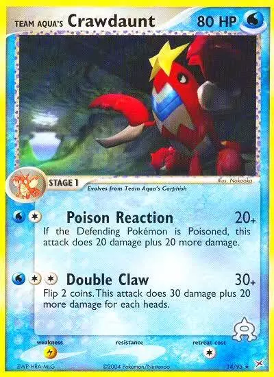 Team Aqua's Crawdaunt 14/95 Team Magma vs Team Aqua Pokemon card
