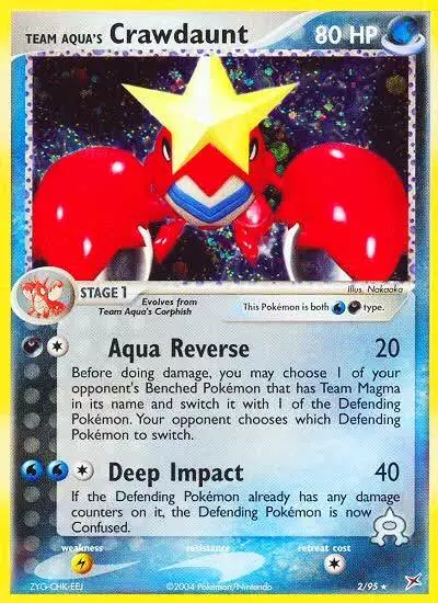Team Aqua's Crawdaunt 2/95 Team Magma vs Team Aqua Pokemon card