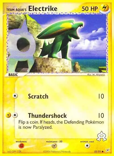 Team Aqua's Electrike 52/95 Team Magma vs Team Aqua Pokemon card