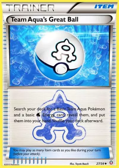 Team Aqua's Great Ball 27/34 Double Crisis Pokemon card