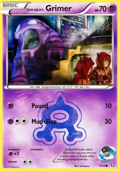 Team Aqua's Grimer 7/34 Double Crisis Pokemon card