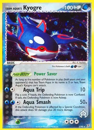 Team Aqua's Kyogre 3/95 Team Magma vs Team Aqua Pokemon card