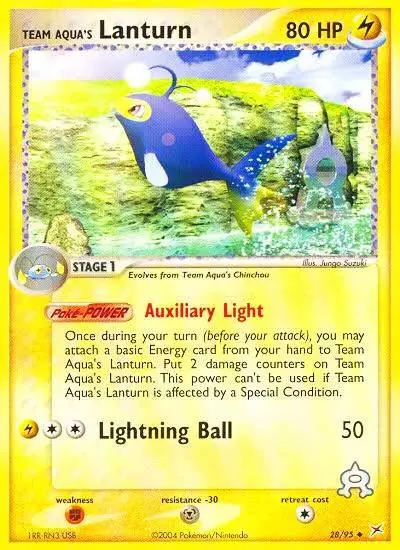 Team Aqua's Lanturn 28/95 Team Magma vs Team Aqua Pokemon card
