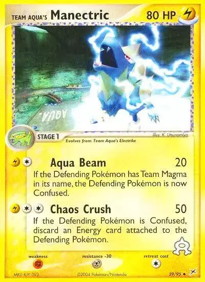 Team Aqua's Manectric 29/95 Team Magma vs Team Aqua Pokemon card