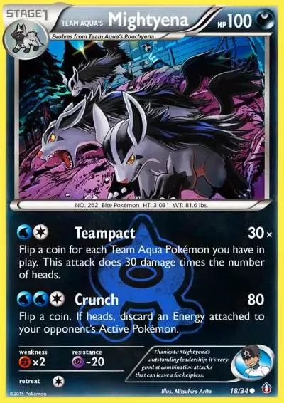 Team Aqua's Mightyena 18/34 Double Crisis Pokemon card