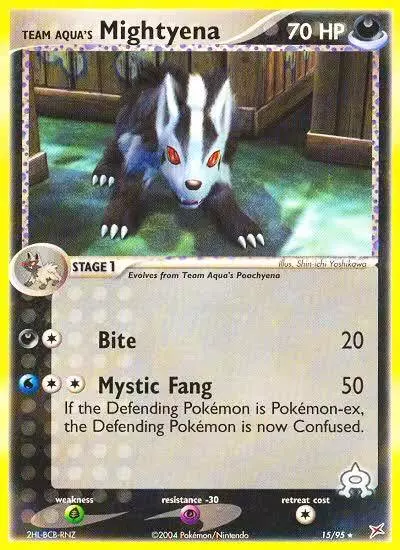 Team Aqua's Mightyena 15/95 Team Magma vs Team Aqua Pokemon card