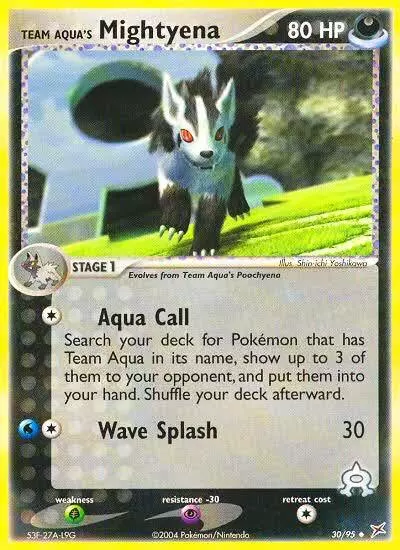 Team Aqua's Mightyena 30/95 Team Magma vs Team Aqua Pokemon card