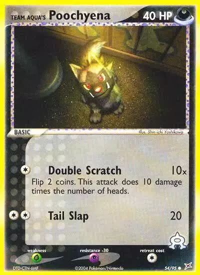 Team Aqua's Poochyena 54/95 Team Magma vs Team Aqua Pokemon card