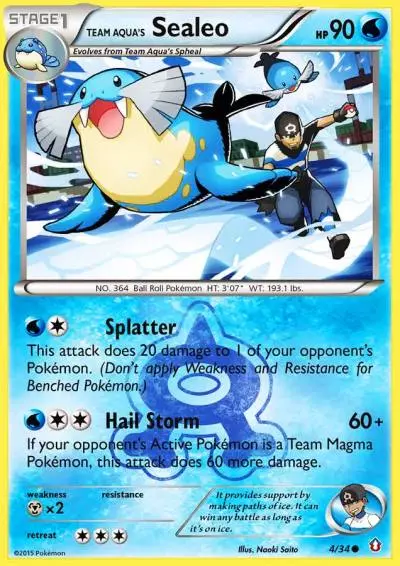 Team Aqua's Sealeo 4/34 Double Crisis Pokemon card