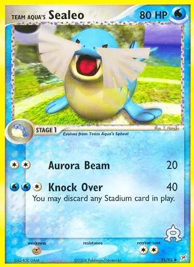 Team Aqua's Sealeo 31/95 Team Magma vs Team Aqua Pokemon card