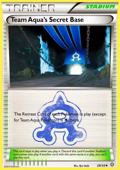 Team Aqua's Secret Base 28/34 Double Crisis Pokemon card