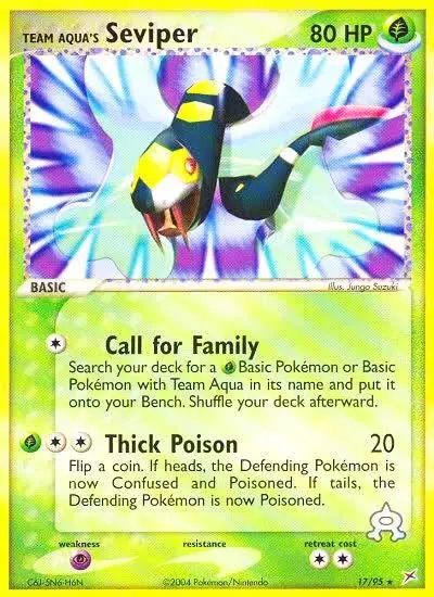 Team Aqua's Seviper 17/95 Team Magma vs Team Aqua Pokemon card