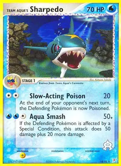 Team Aqua's Sharpedo 18/95 Team Magma vs Team Aqua Pokemon card