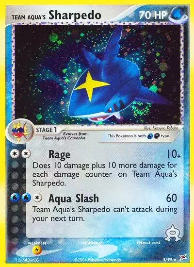 Team Aqua's Sharpedo 5/95 Team Magma vs Team Aqua Pokemon card