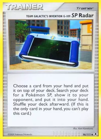 Team Galactic's Invention G-109 SP Radar 96/111 Rising Rivals Pokemon card