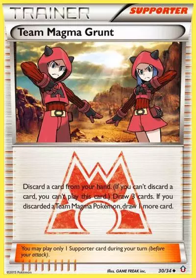 Team Magma Grunt 30/34 Double Crisis Pokemon card