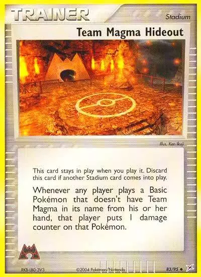 Team Magma Hideout 83/95 Team Magma vs Team Aqua Pokemon card