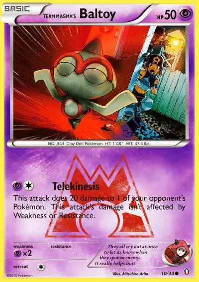 Team Magma's Baltoy 10/34 Double Crisis Pokemon card