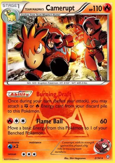 Team Magma's Camerupt 2/34 Double Crisis Pokemon card