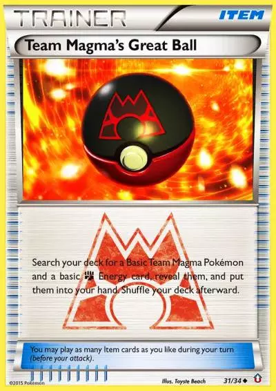 Team Magma's Great Ball 31/34 Double Crisis Pokemon card