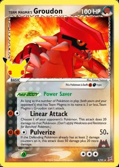Team Magma's Groudon 9/25 Celebrations: Classic Collection Pokemon card