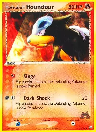 Team Magma's Houndour 35/95 Team Magma vs Team Aqua Pokemon card