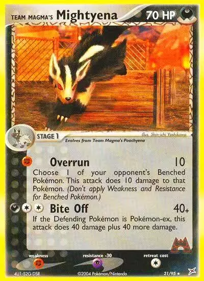 Team Magma's Mightyena 21/95 Team Magma vs Team Aqua Pokemon card
