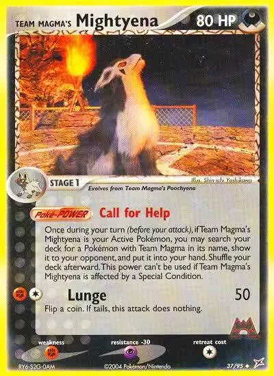 Team Magma's Mightyena 37/95 Team Magma vs Team Aqua Pokemon card