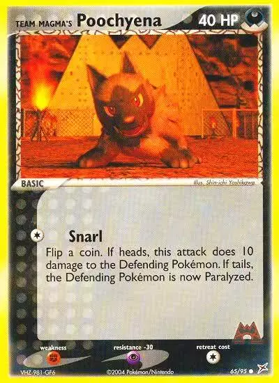 Team Magma's Poochyena 65/95 Team Magma vs Team Aqua Pokemon card