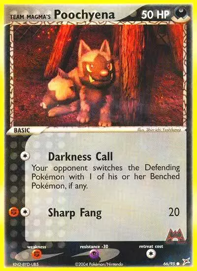 Team Magma's Poochyena 66/95 Team Magma vs Team Aqua Pokemon card
