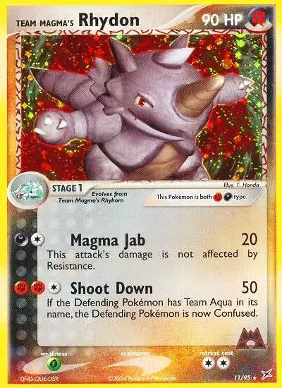 Team Magma's Rhydon 11/95 Team Magma vs Team Aqua Pokemon card