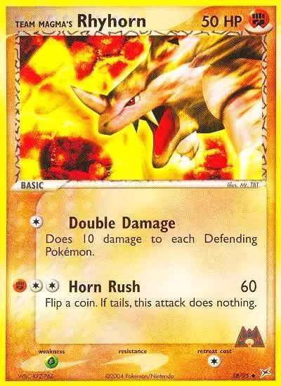 Team Magma's Rhyhorn 38/95 Team Magma vs Team Aqua Pokemon card