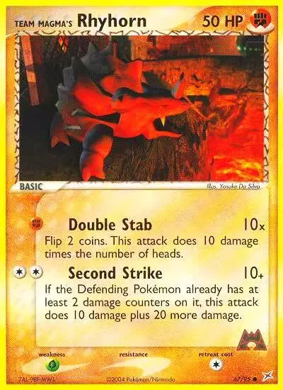 Team Magma's Rhyhorn 67/95 Team Magma vs Team Aqua Pokemon card