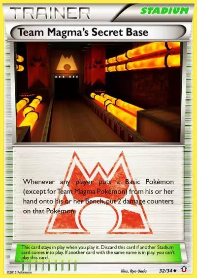 Team Magma's Secret Base 32/34 Double Crisis Pokemon card