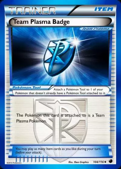 Team Plasma Badge 104/116 Plasma Freeze Pokemon card