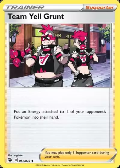 Team Yell Grunt 67/73 Champion's Path Pokemon card