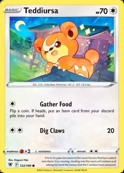 Teddiursa 122/189 Astral Radiance Pokemon card