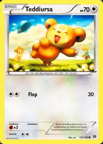 Teddiursa 121/162 BREAKthrough Pokemon card